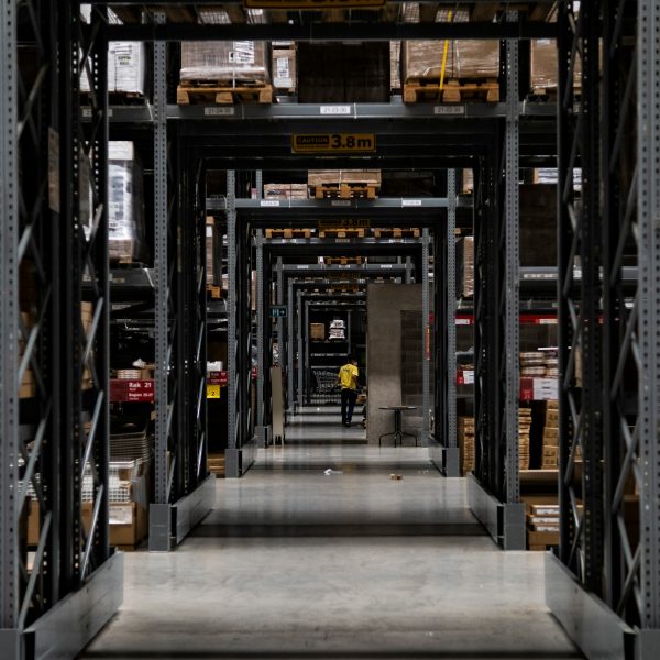 a large warehouse filled with lots of boxes